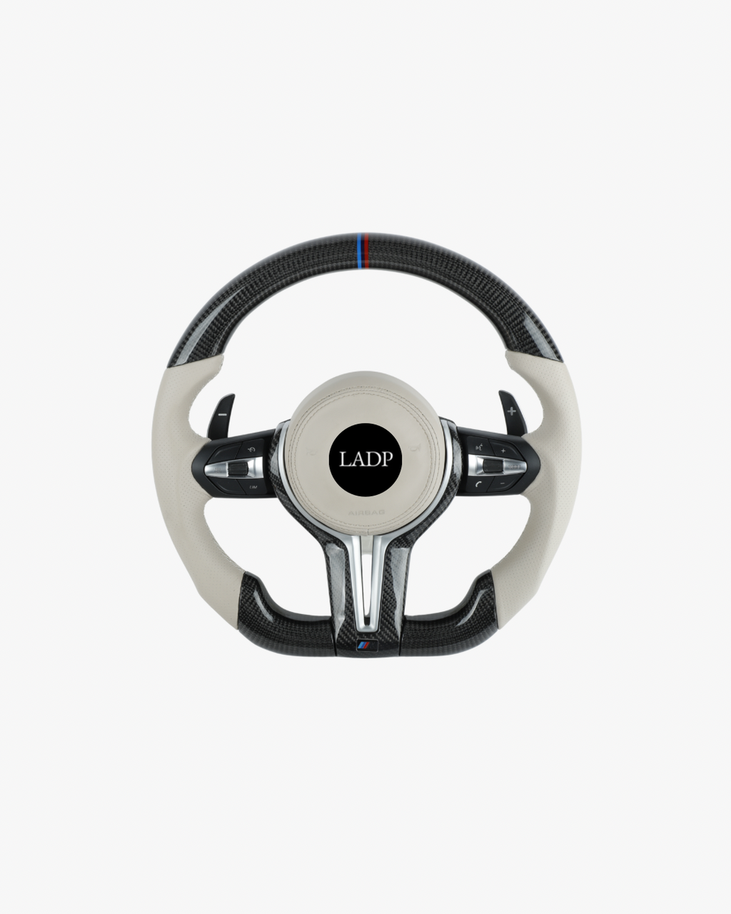 LADP BMW F-Serie Carbon Lenkrad mit weißem Leder – Komplettes Sportlenkrad