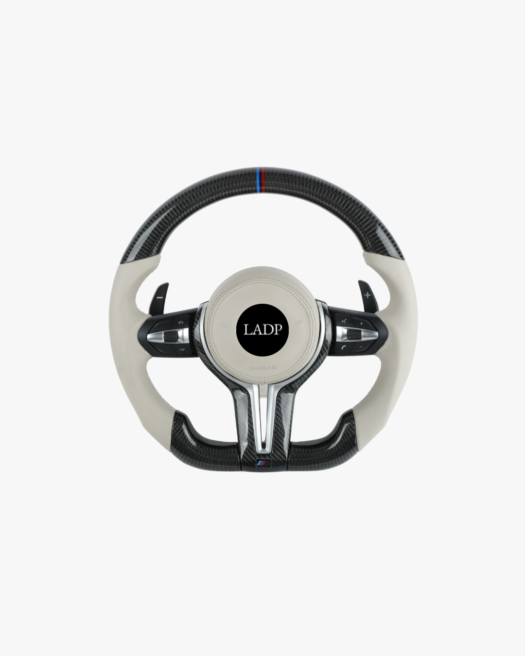 LADP BMW F-Serie Carbon Lenkrad mit weißem Leder – Komplettes Sportlenkrad