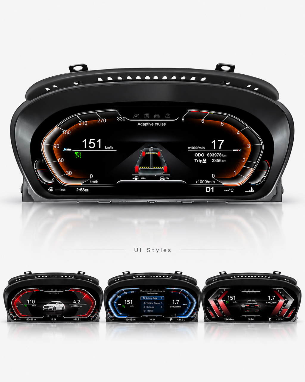 BMW 5 Series E60 & E61 12.3-Inch Digital Instrument Cluster with CarPlay 2003–2009 | LADP