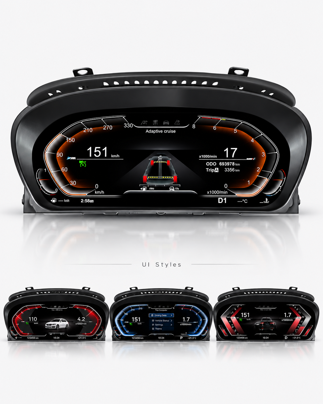 BMW 5 Series E60 & E61 12.3-Inch Digital Instrument Cluster with CarPlay 2003–2009 | LADP