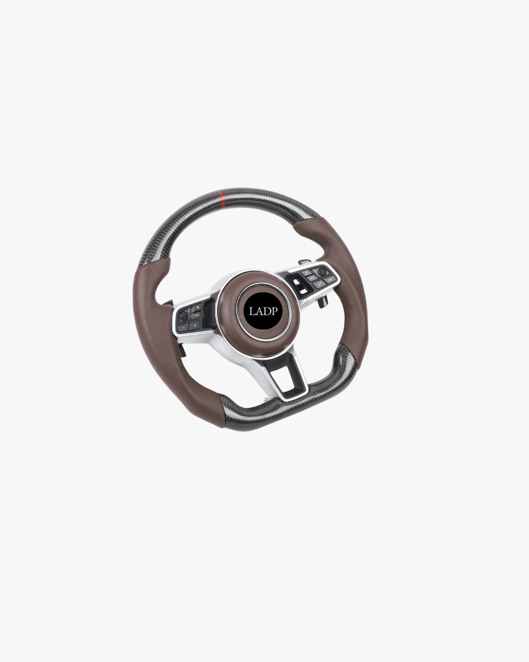 Porsche 911 991 & 718 982 Carbon Leder Lenkrad Braun – Sport Steering Wheel mit 12 Uhr Markierung