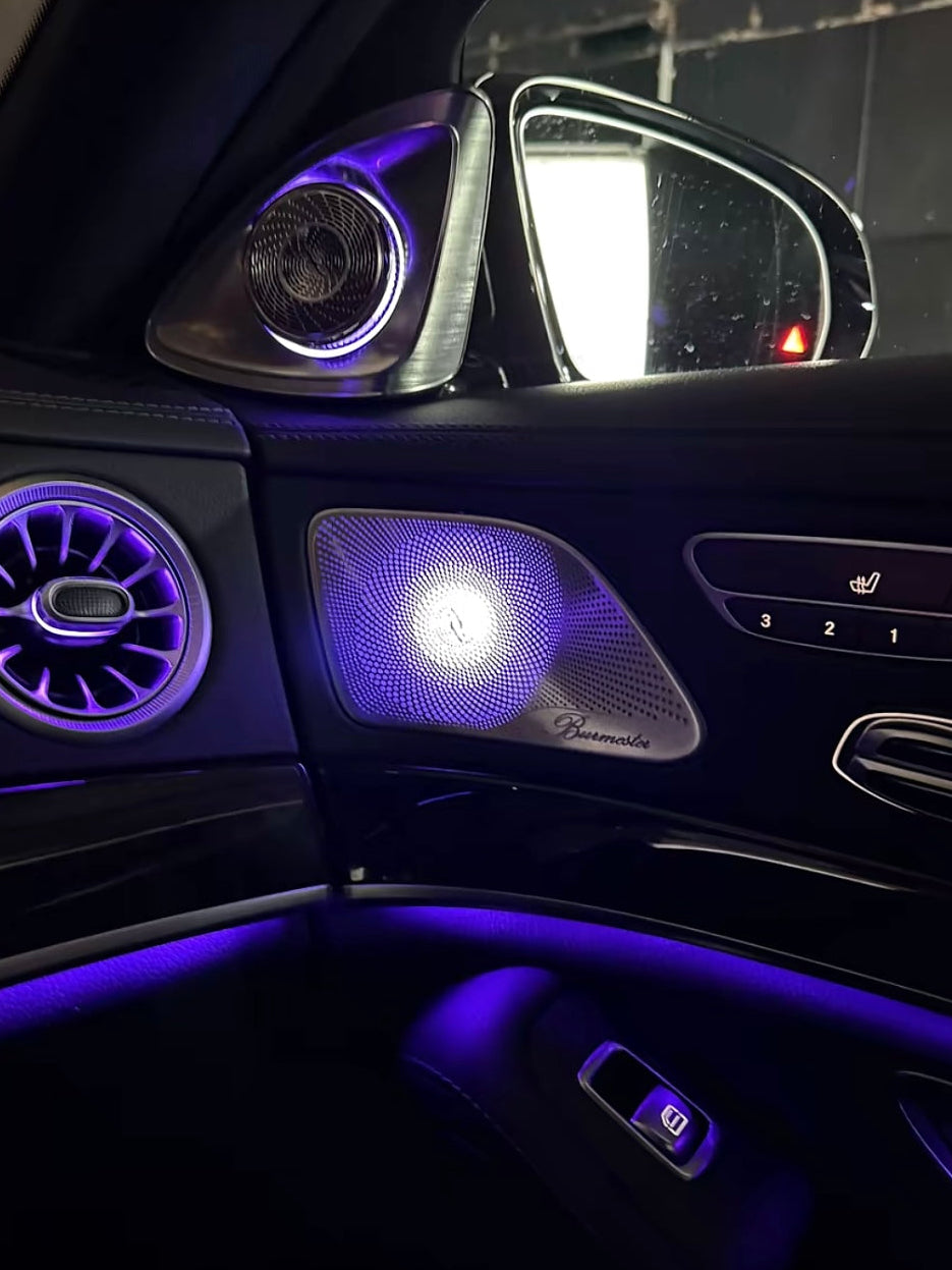 Mercedes S-Class W222 Illuminated Midrange Speaker Covers 2014–2020 – 7-Color or 64-Color | LADP