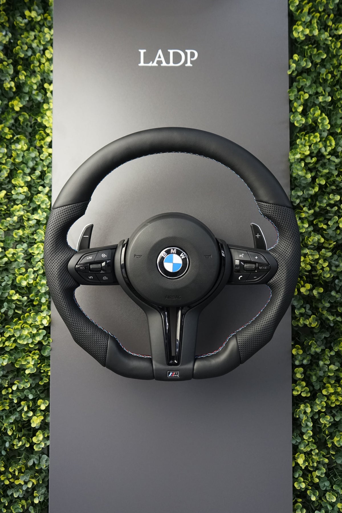 BMW E-Series & F-Series All-Black M-Style Flat-Bottom Performance Steering Wheel | LADP