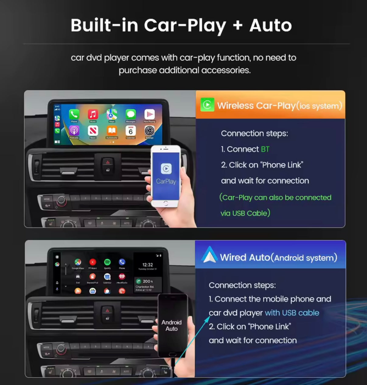 BMW E60 E90 Android 14 Multimedia Display – 8.8 Zoll CarPlay & Android Auto | CCC | CIC System
