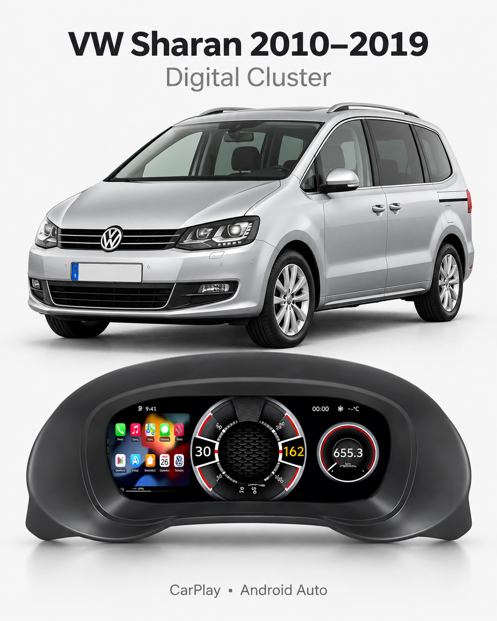 Volkswagen Sharan & SEAT Alhambra 10.25-Inch Digital Instrument Cluster 2010–2019 | LADP