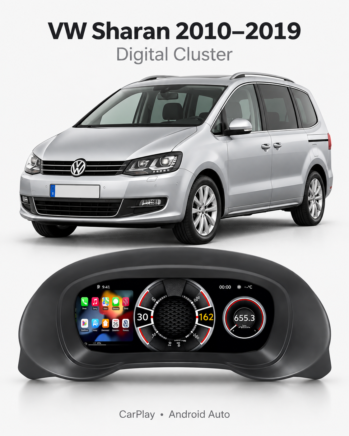 Volkswagen Sharan & SEAT Alhambra 10.25-Inch Digital Instrument Cluster 2010–2019 | LADP
