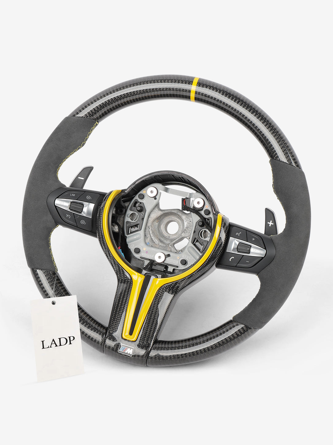 BMW Carbon Steering Wheel with Yellow Accents | LADP