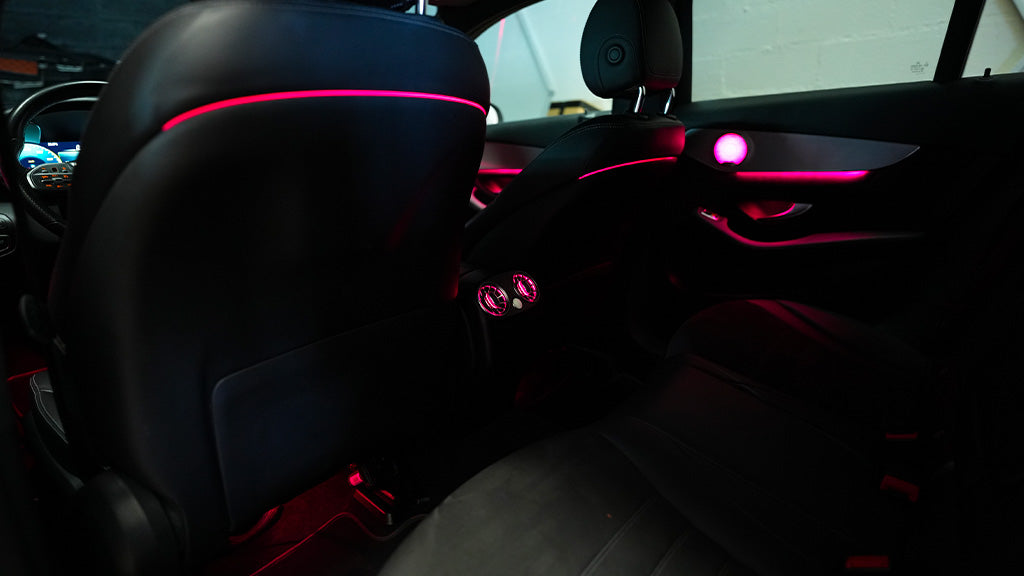 Mercedes GLC Ambientebeleuchtung Komplettset inkl 4D Hochtöner, Burmester & hintere Sitzbeleuchtung Einbau Österreich