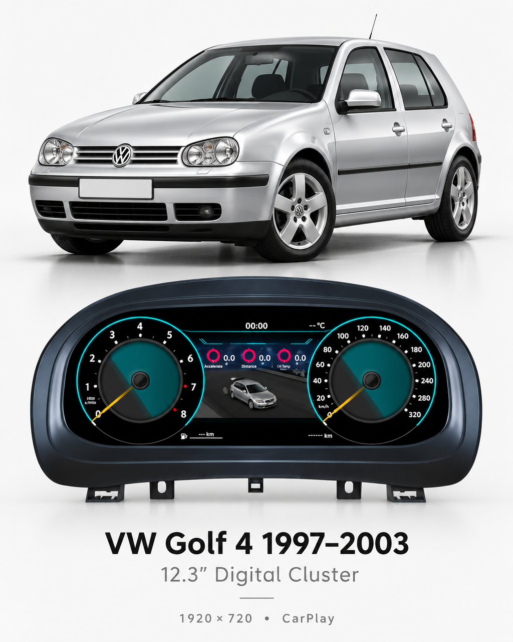 Volkswagen Golf 4 MK4 12.3-Inch Digital Instrument Cluster 1997–2003 | LADP