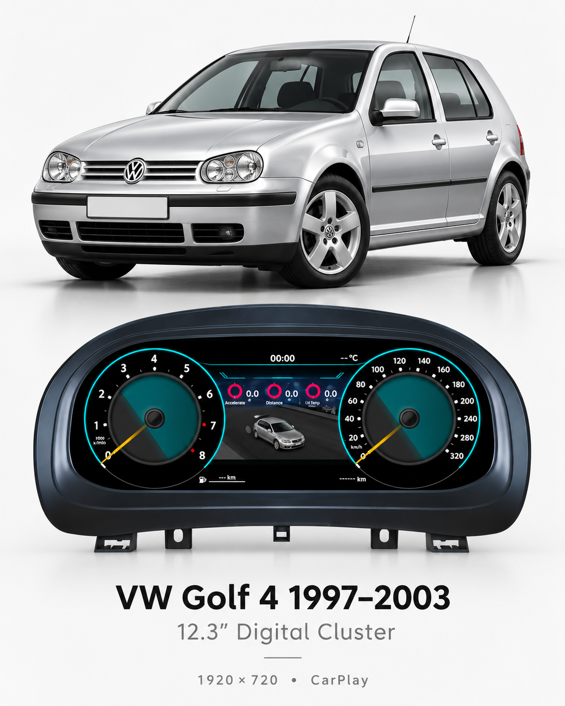 Volkswagen Golf 4 MK4 12.3-Inch Digital Instrument Cluster 1997–2003 | LADP