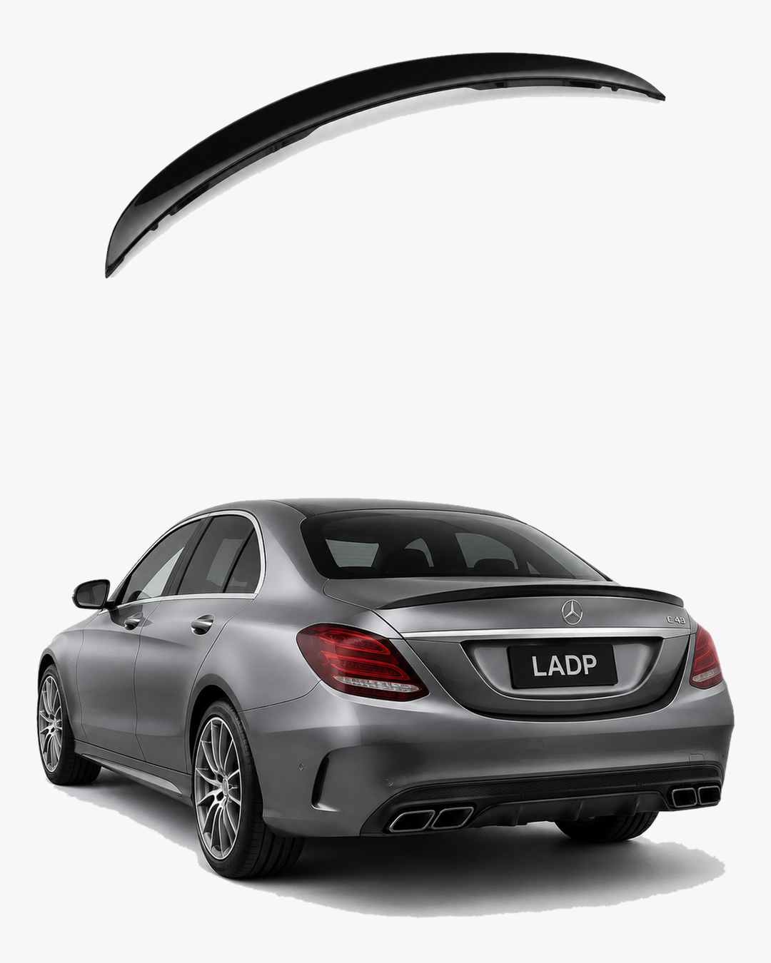 Mercedes C-Class W205 Gloss Black Trunk Spoiler Lip 2014–2020 | LADP