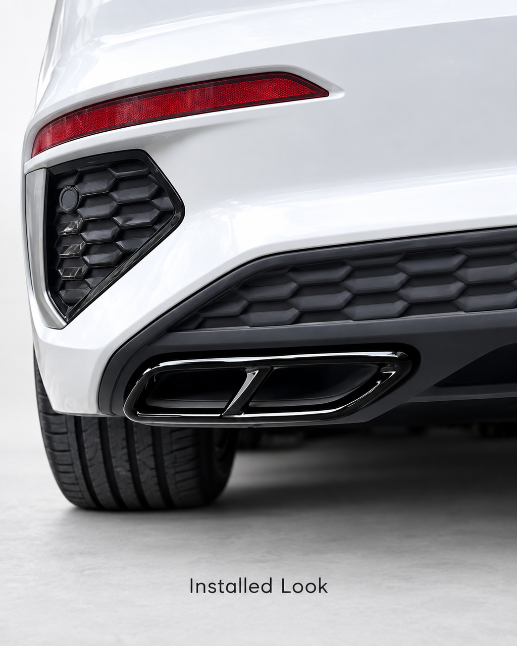 Audi A3 8Y S Line Gloss Black Quad-Outlet Exhaust Frame Covers 2021–2023 | LADP