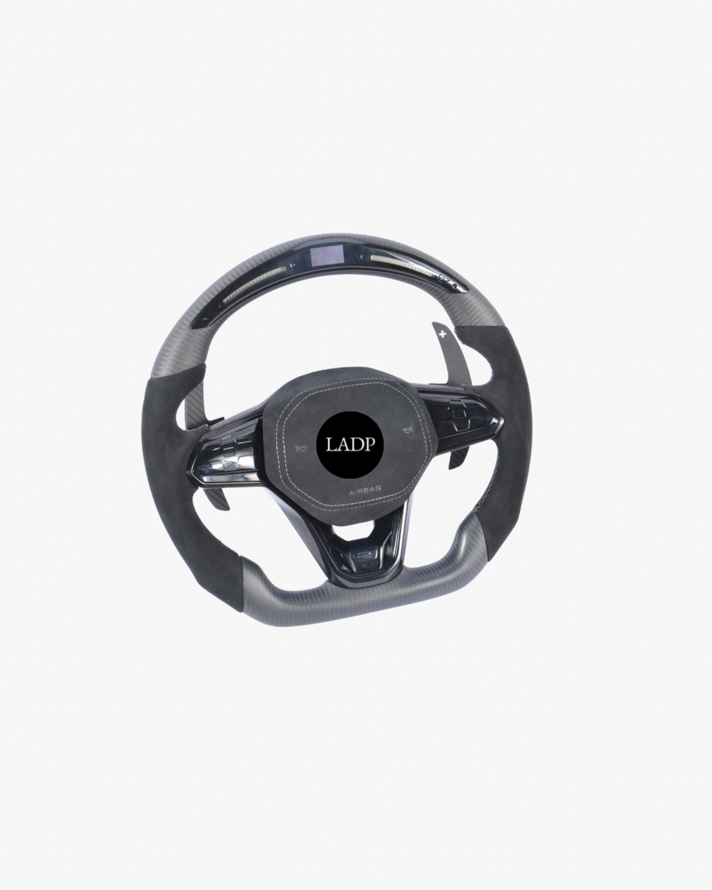 VW Golf 8 GTI R Lenkrad mit LED-Anzeige | LADP Matt Carbon Sportlenkrad