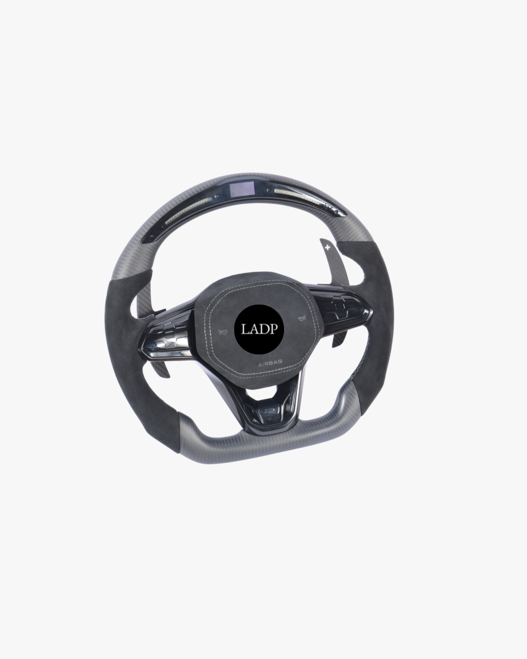 VW Golf 8 GTI R Lenkrad mit LED-Anzeige | LADP Matt Carbon Sportlenkrad