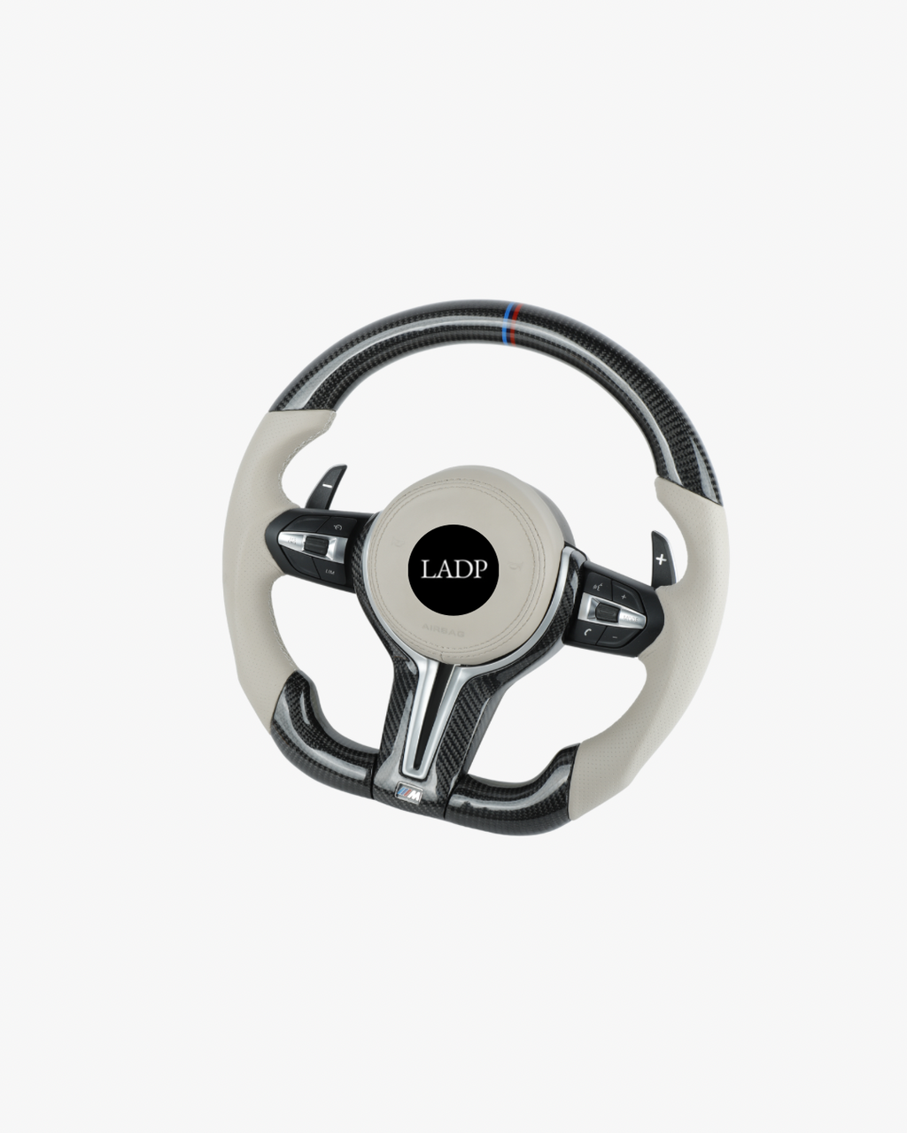 LADP BMW F-Serie Carbon Lenkrad mit weißem Leder – Komplettes Sportlenkrad