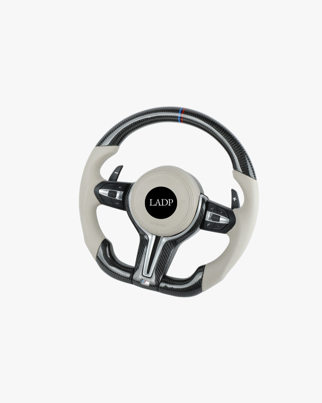 LADP BMW F-Serie Carbon Lenkrad mit weißem Leder – Komplettes Sportlenkrad