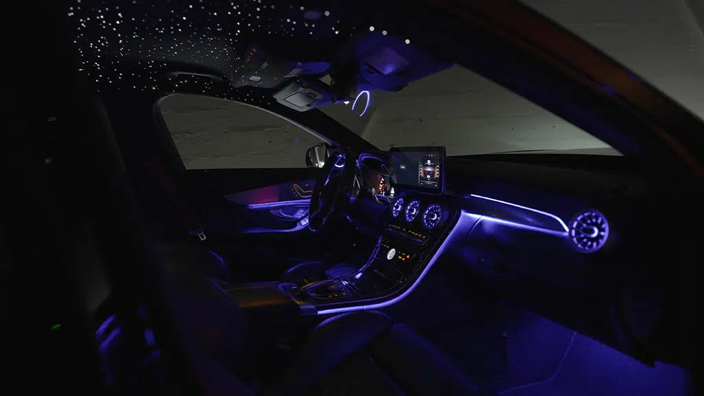Mercedes W205 C Klasse Ambientebeleuchtung volles Set inkl 4D Hochtöner & beleuchtete Burmester Einbau Österreich