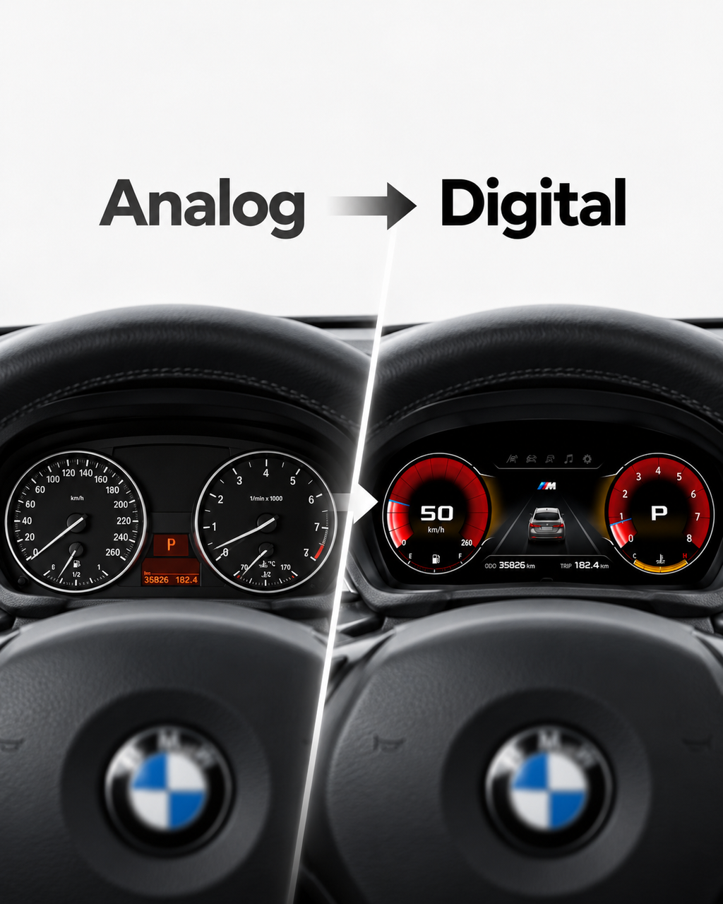 BMW 3 Series E90 E91 E92 11-Inch Digital Instrument Cluster with Wireless CarPlay & Android Auto 2005–2012 | LADP