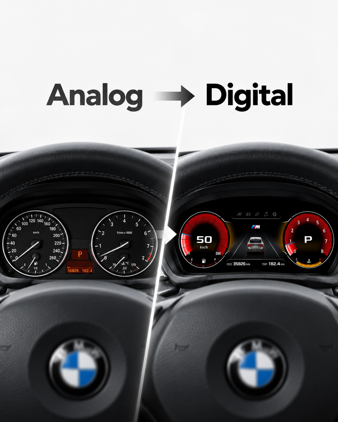 BMW 3 Series E90 E91 E92 11-Inch Digital Instrument Cluster with Wireless CarPlay & Android Auto 2005–2012 | LADP