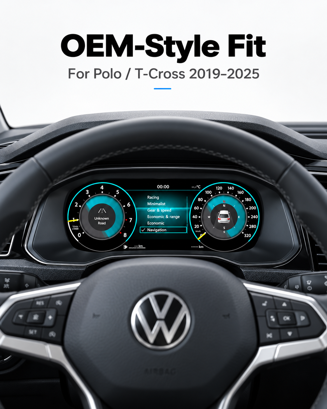 Volkswagen Polo & T-Cross 12.3-Inch Digital Instrument Cluster 2019–2025 | LADP