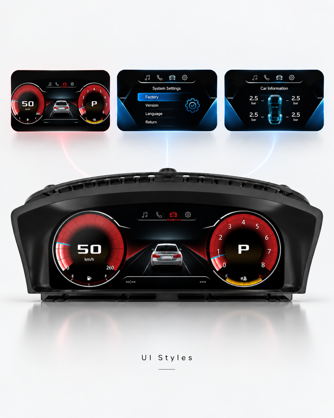 BMW 7 Series E65 & E66 12.3-Inch Digital Instrument Cluster with CarPlay 2004–2008 | LADP