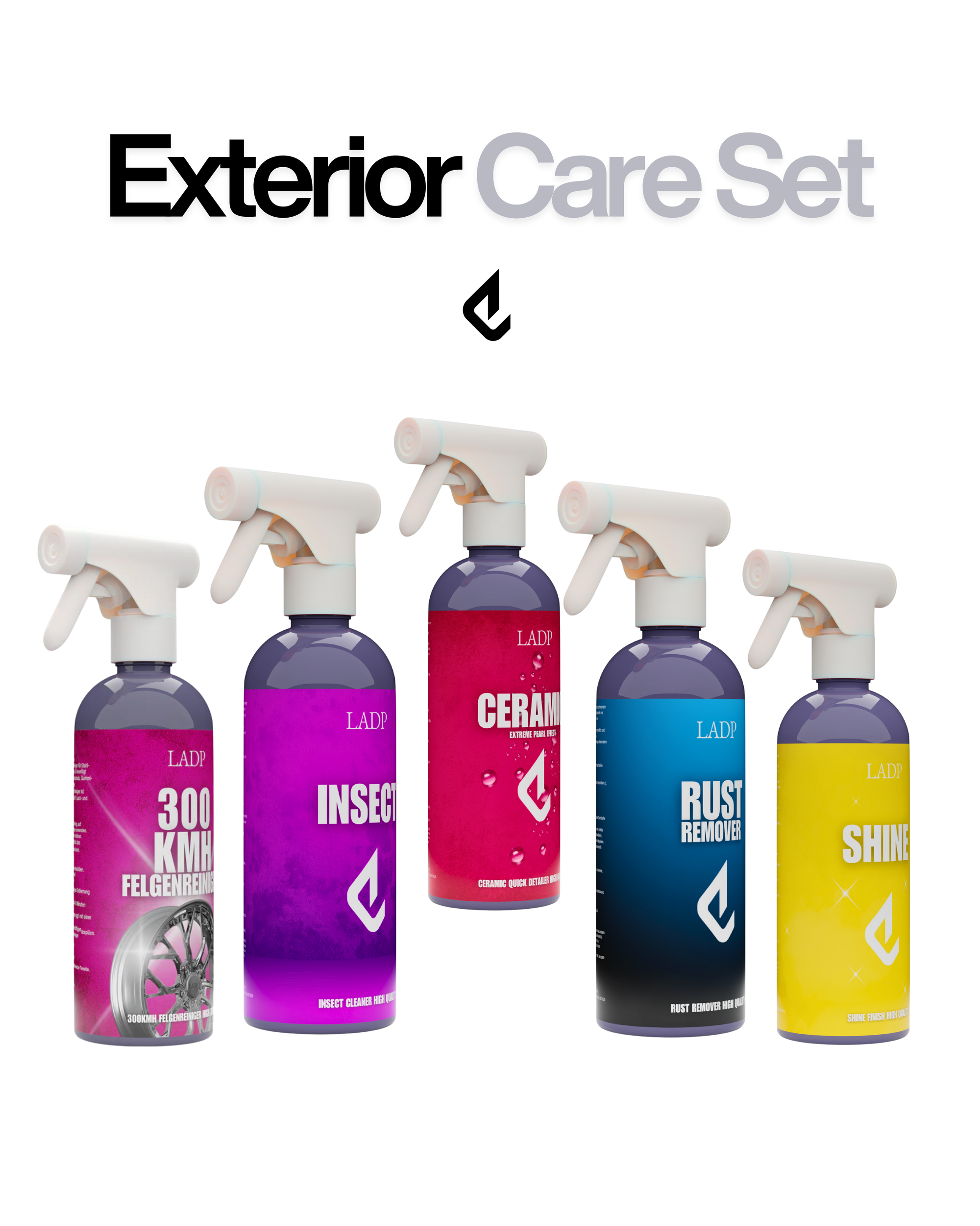 LADP Exterior Care Set – Felgenreiniger, Insektenentferner, Ceramic Spray, Rostentferner & Shine Spray