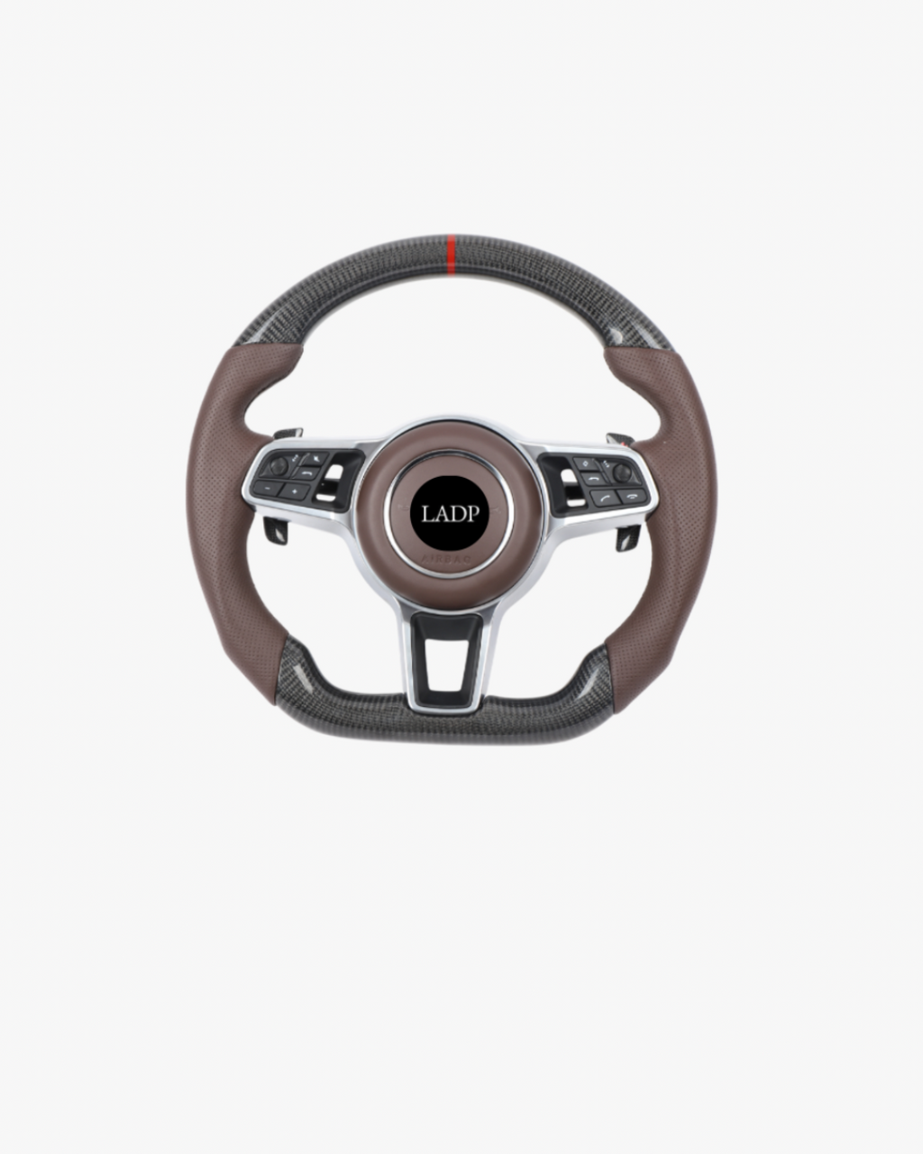 Porsche 911 991 & 718 982 Carbon Leder Lenkrad Braun – Sport Steering Wheel mit 12 Uhr Markierung
