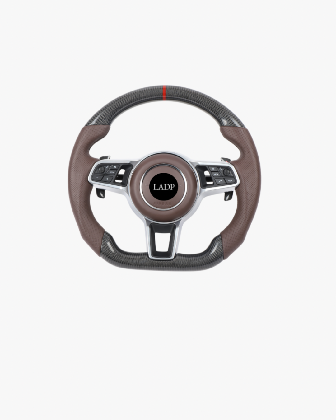 Porsche 911 991 & 718 982 Carbon Leder Lenkrad Braun – Sport Steering Wheel mit 12 Uhr Markierung