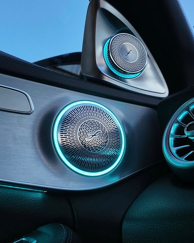 Mercedes C-Class W205 & GLC X253 Illuminated Burmester-Style Speaker Covers – Front & Rear | LADP