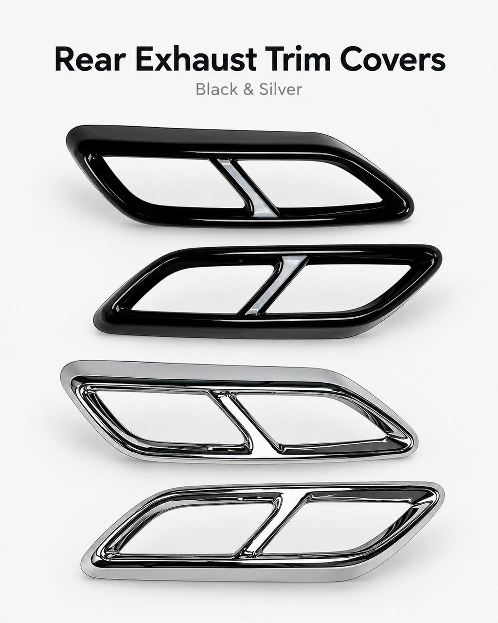 Audi A3 8Y S Line Gloss Black Quad-Outlet Exhaust Frame Covers 2021–2023 | LADP