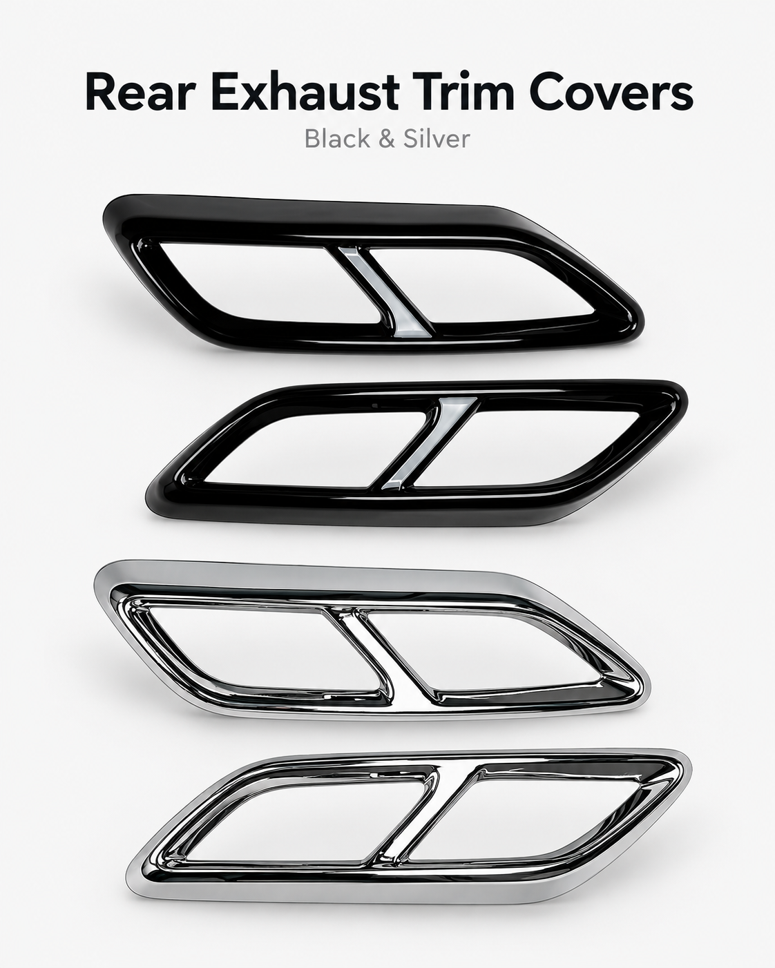 Audi A3 8Y S Line Gloss Black Quad-Outlet Exhaust Frame Covers 2021–2023 | LADP