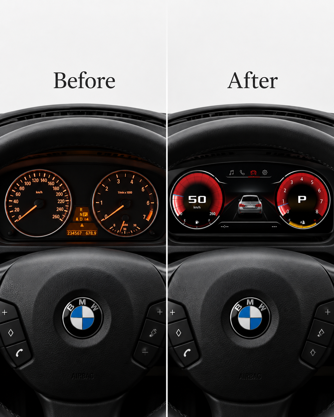BMW 7 Series E65 & E66 12.3-Inch Digital Instrument Cluster with CarPlay 2004–2008 | LADP