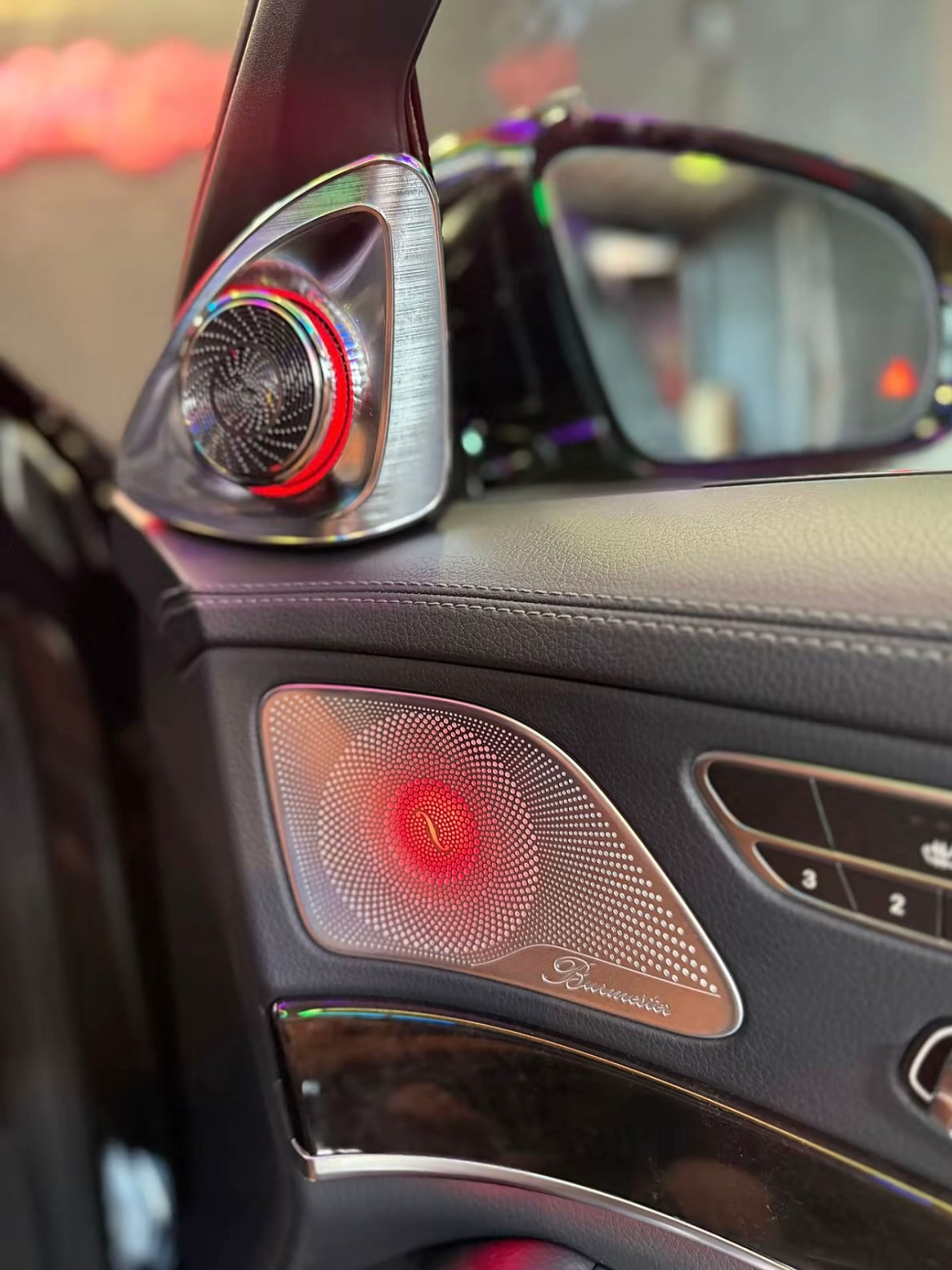Mercedes S-Class W222 Illuminated Midrange Speaker Covers 2014–2020 – 7-Color or 64-Color | LADP