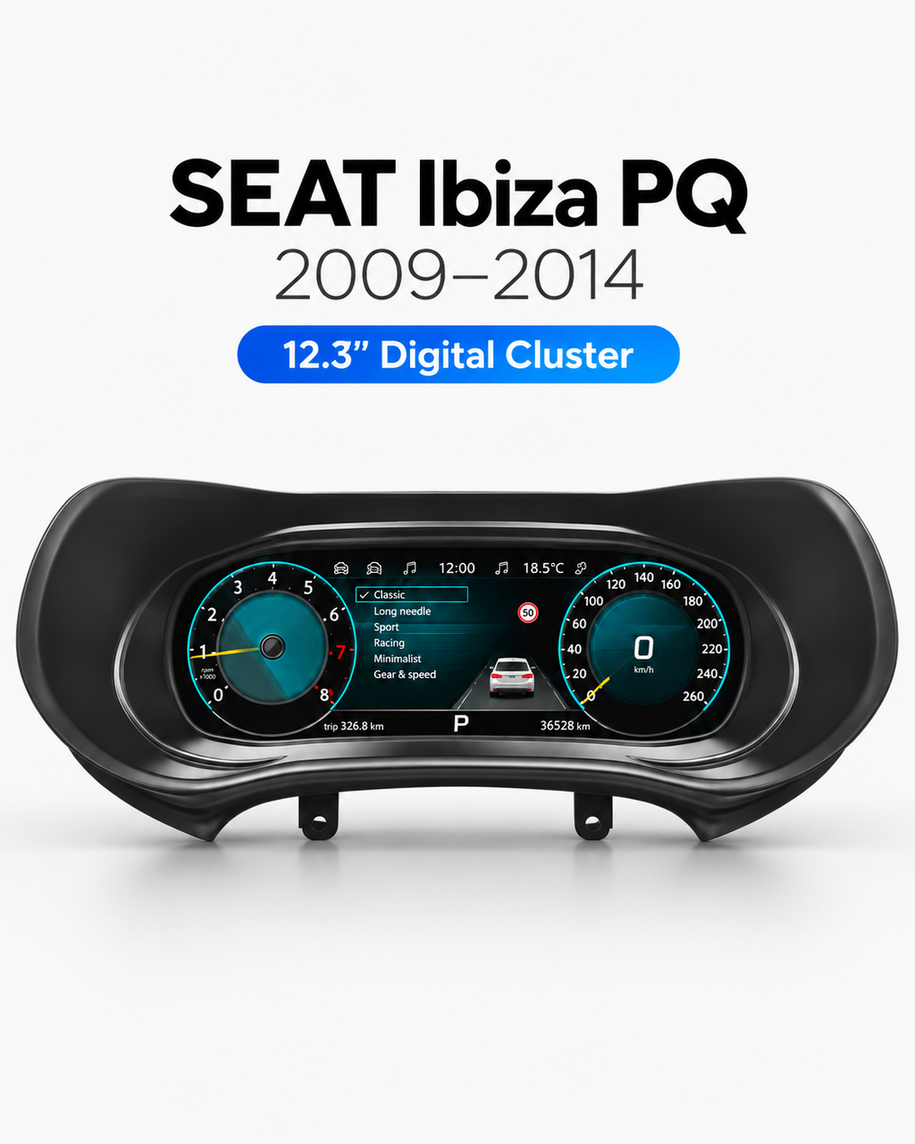 SEAT Ibiza 12.3-Inch Digital Instrument Cluster 2009–2014 | LADP