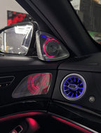 Mercedes-Benz S-Class W222 4D Rotating Tweeters with 64-Color Ambient Lighting | Plug & Play LED Upgrade – No Coding