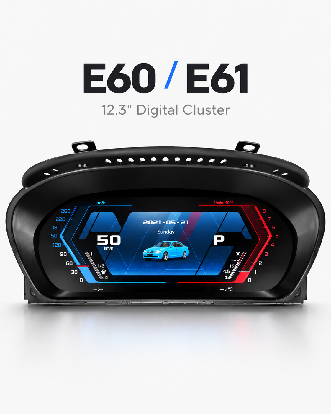 BMW 5 Series E60 & E61 12.3-Inch Digital Instrument Cluster with CarPlay 2003–2009 | LADP