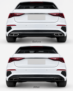 Audi A3 8Y S Line Gloss Black Quad-Outlet Exhaust Frame Covers 2021–2023 | LADP