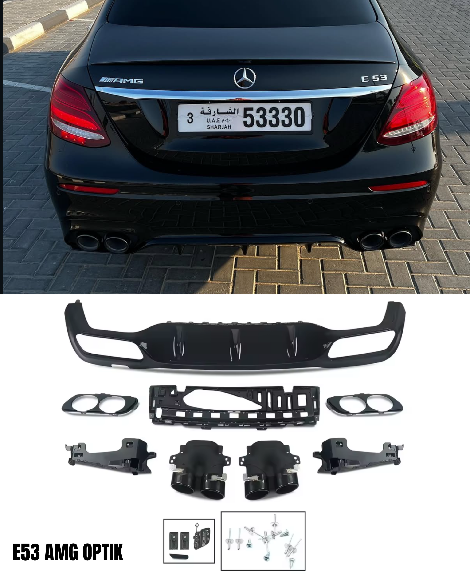E53 Look Diffusor für Mercedes-Benz E-Klasse W213 – AMG Line Heckdiffusor 2016–2020
