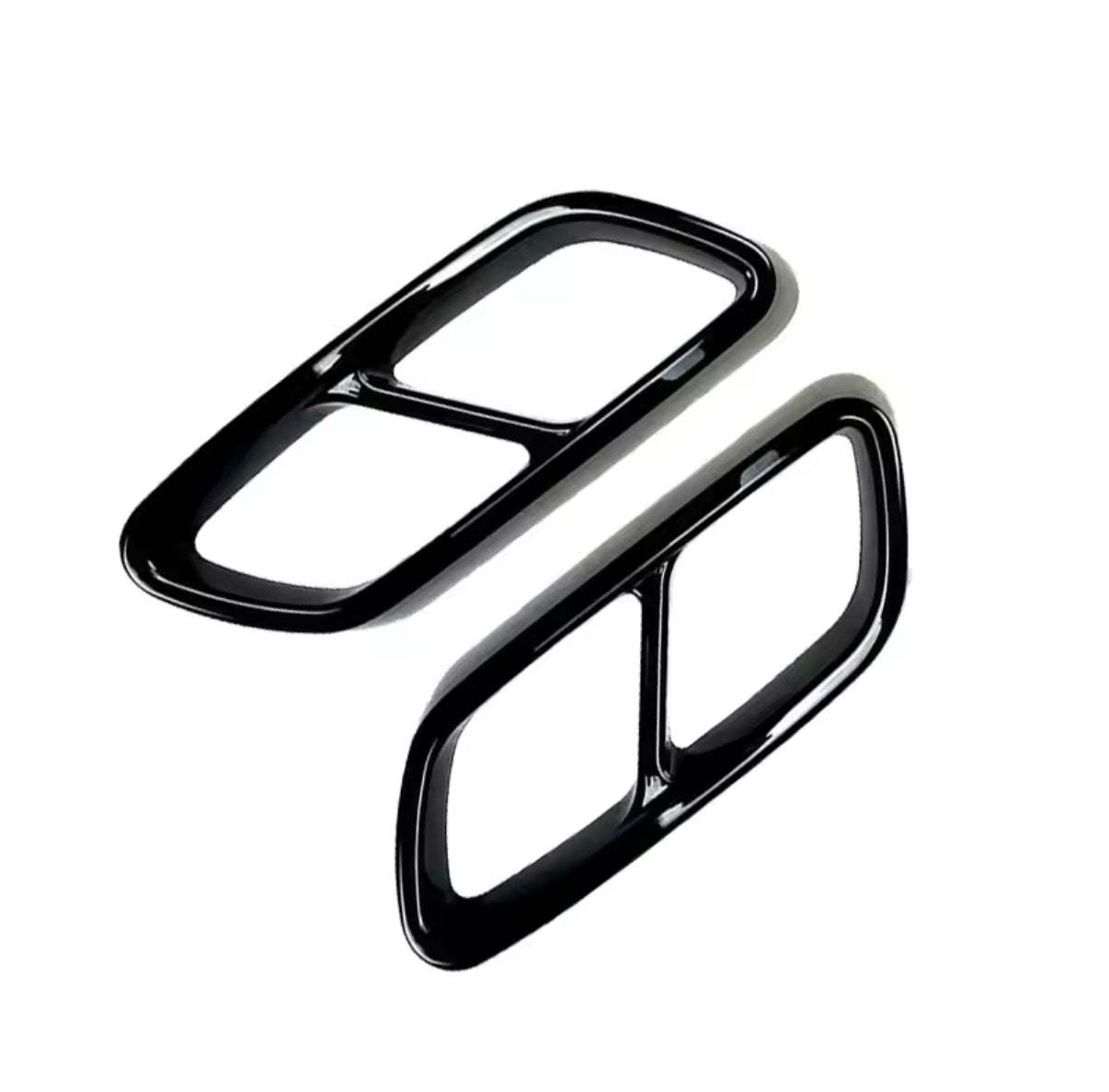 Schwarze Hochglanz-Auspuffblenden für Mercedes-Benz C-Klasse W206 (2021–2023) – Ersatz für Chromblenden