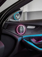 Mercedes C-Class W205 & GLC X253 64-Color Illuminated Midrange Speaker Covers | LADP