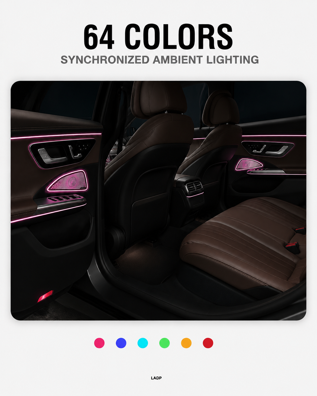 E-Class W214 64-Color LED 4-Door Speaker Covers | LADP
