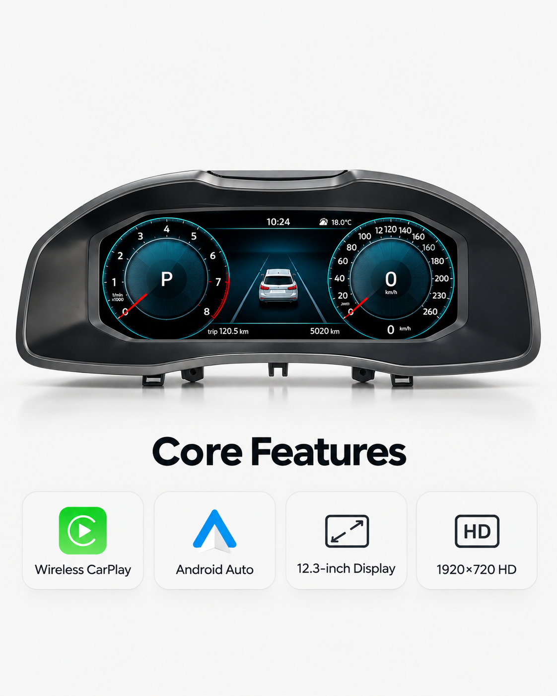 Škoda Kodiaq & Karoq 12.3-Inch Digital Instrument Cluster with CarPlay & Android Auto 2016–2020 | LADP