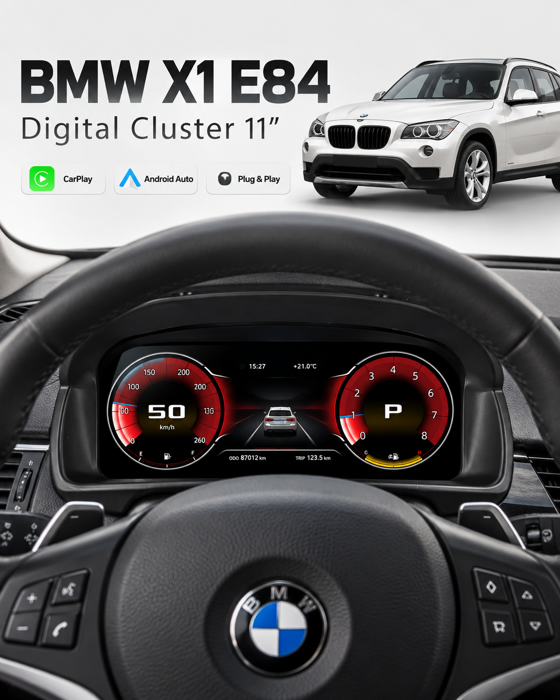BMW X1 E84 11-Inch Digital Instrument Cluster with CarPlay 2009–2015 | LADP