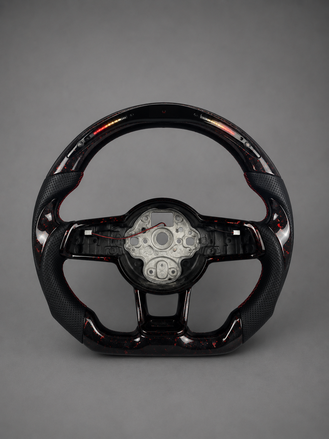 VW Golf 7 Forged Carbon Steering Wheel with Red Accents & LED Display