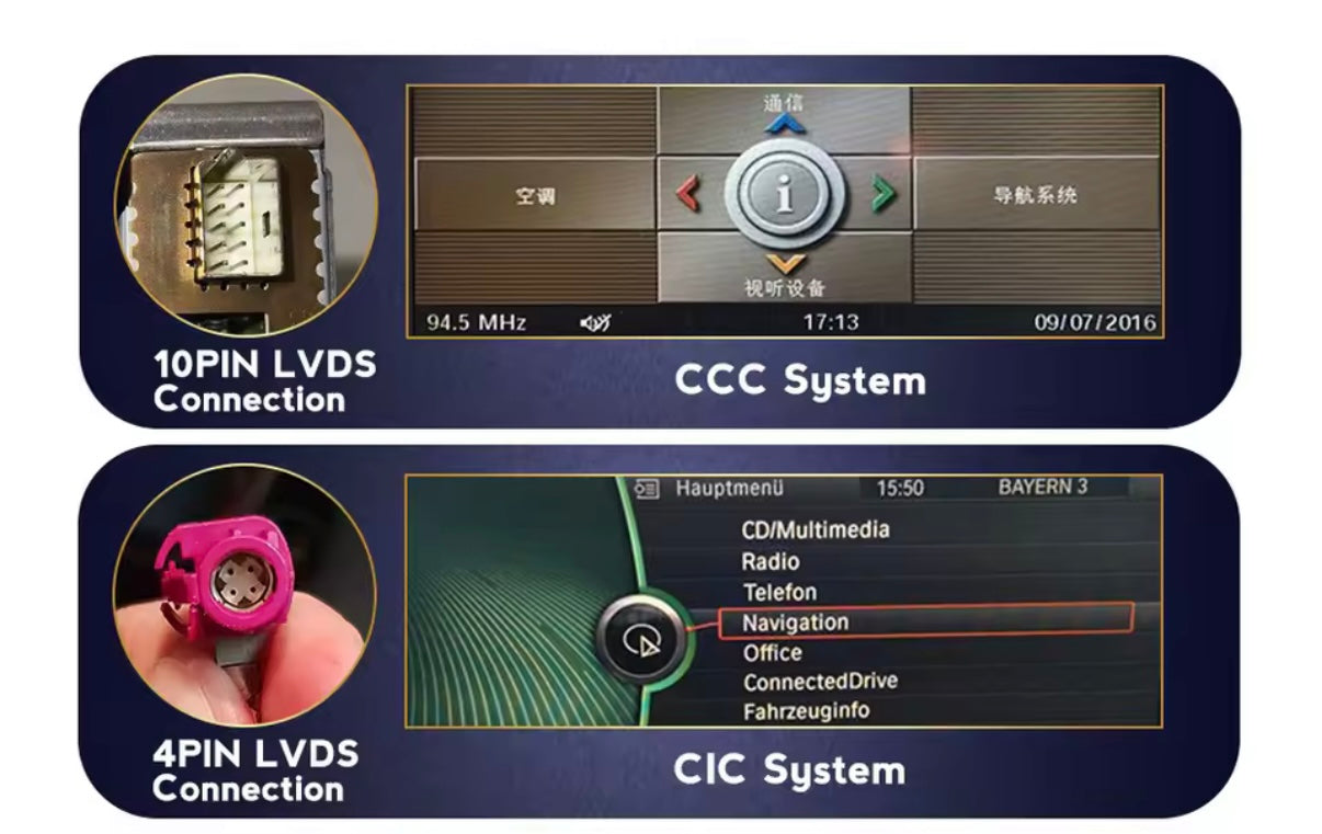 BMW E60 E90 Android 14 Multimedia Display – 8.8 inch CarPlay & Android Auto | CCC | CIC system