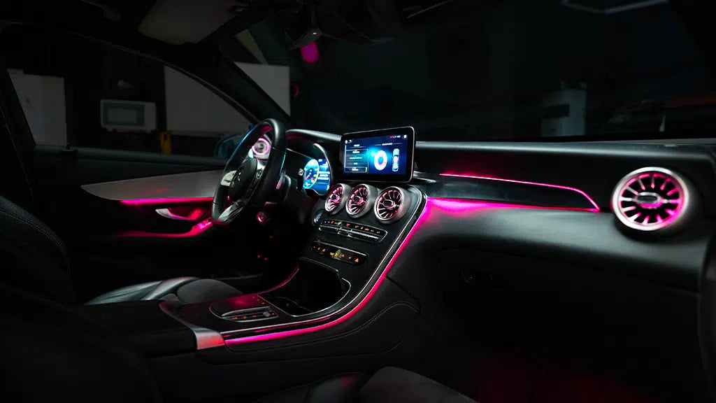 Mercedes GLC Ambientebeleuchtung Komplettset inkl 4D Hochtöner, Burmester & hintere Sitzbeleuchtung Einbau Österreich