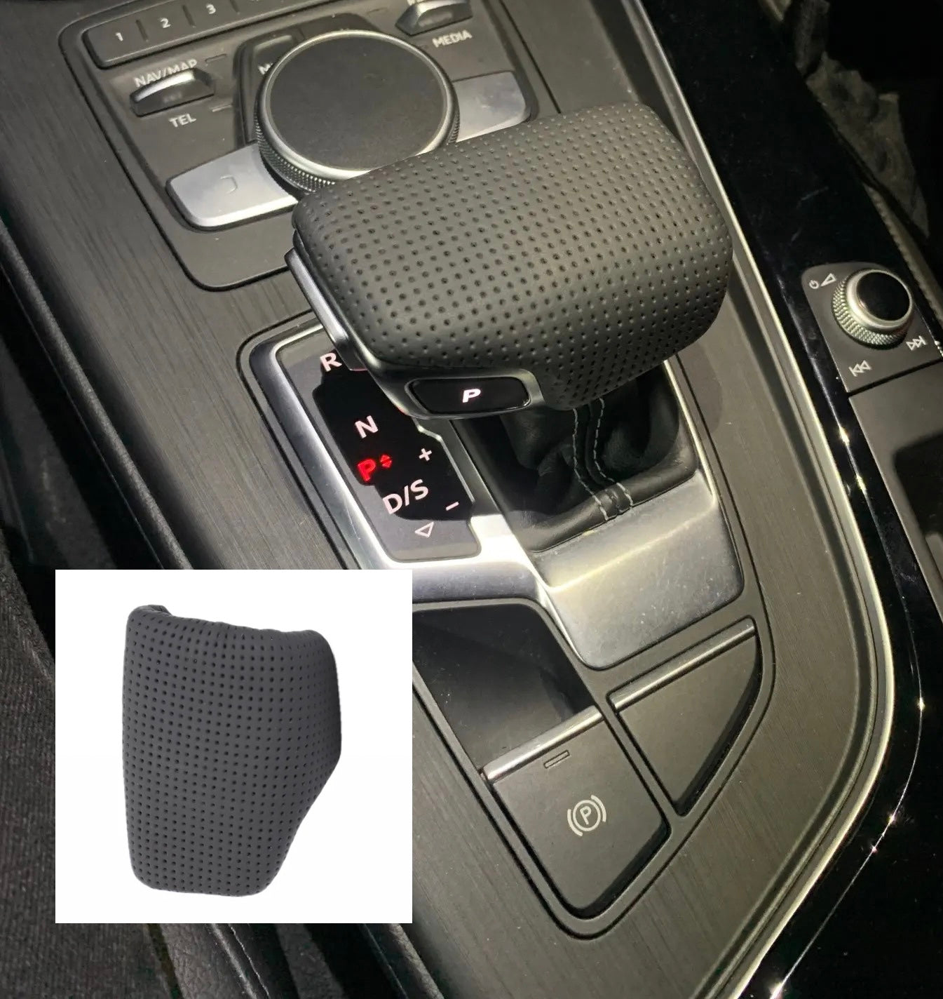 AUDI Schalthebel in perforiertes Leder