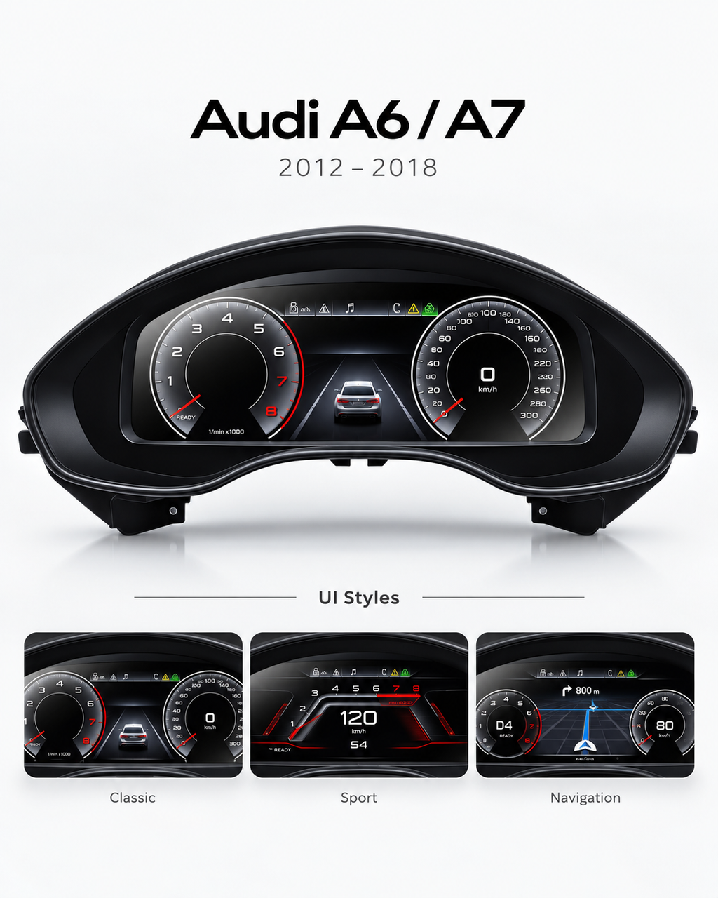 Audi A6 & A7 12.3-Inch Digital Instrument Cluster 2012–2018 | LADP