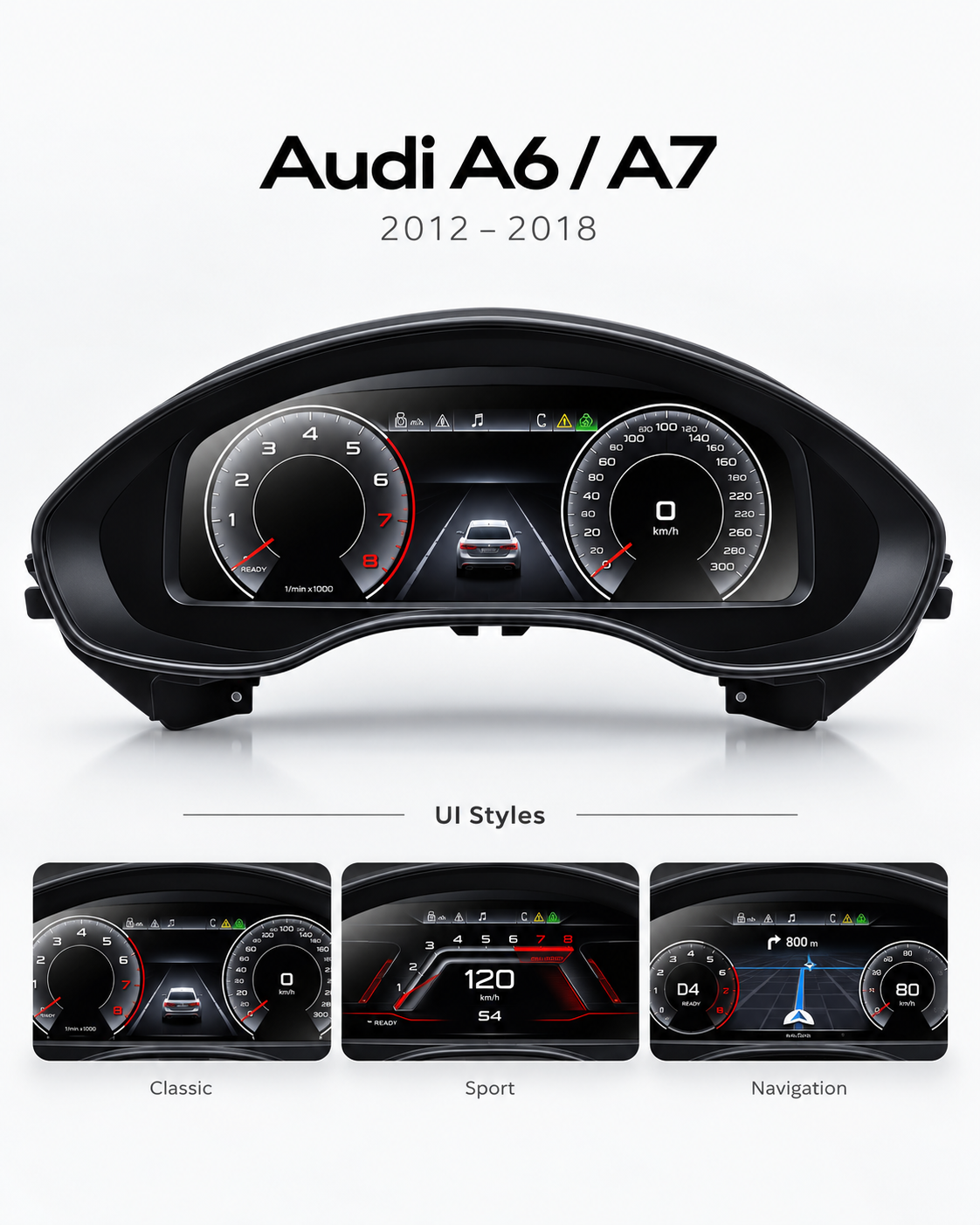 Audi A6 & A7 12.3-Inch Digital Instrument Cluster 2012–2018 | LADP