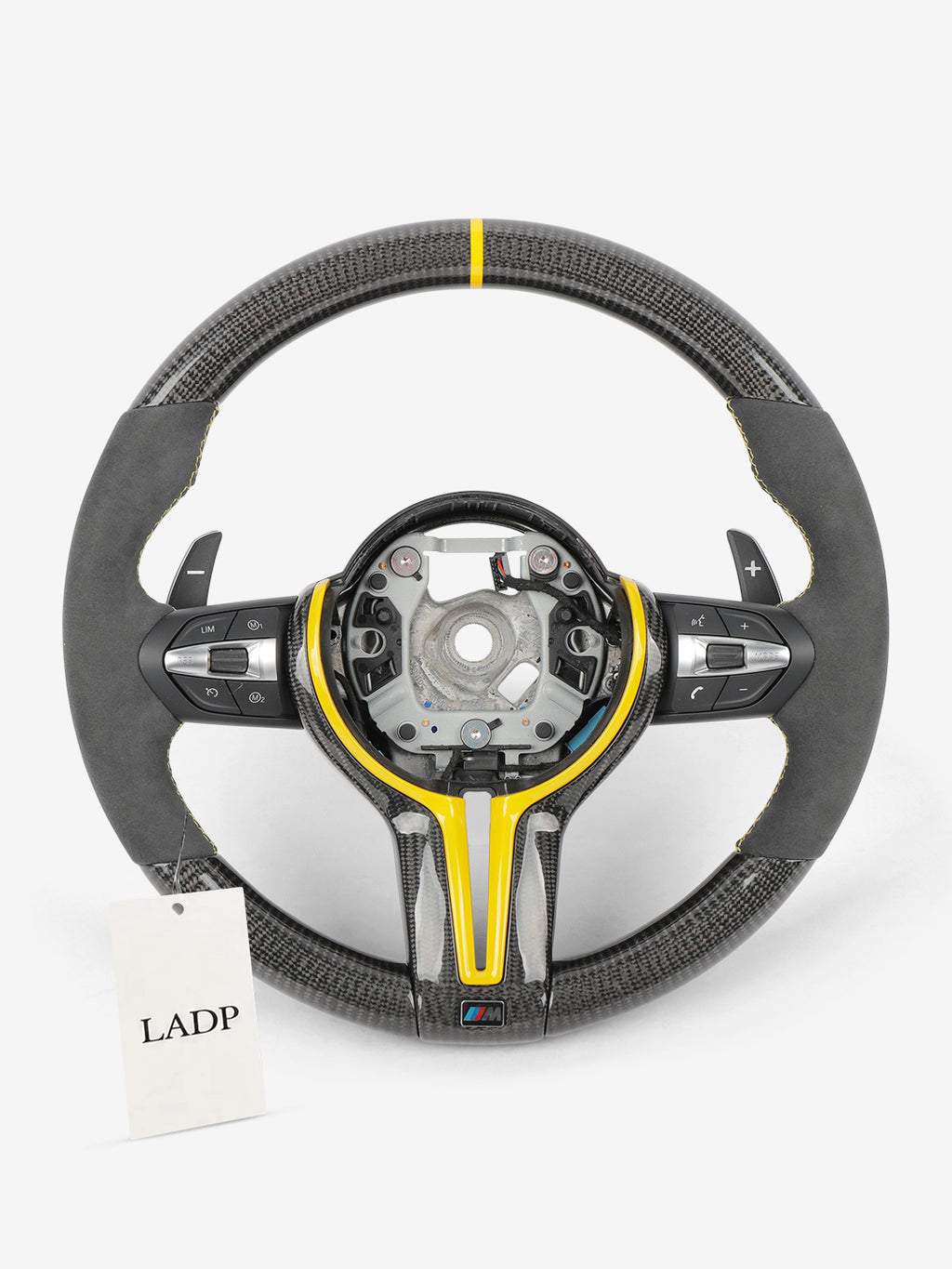 BMW Carbon Steering Wheel with Yellow Accents | LADP